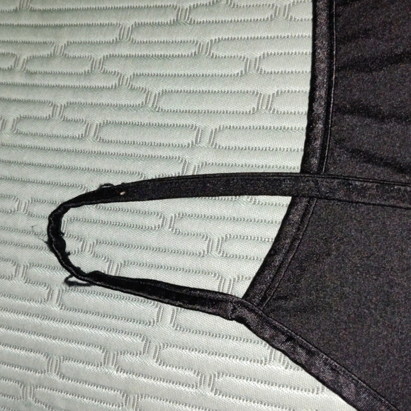 Edgy Bikini Top Bathing Suit Vampire Cosplay Witch Emo Satin Costume V Neck Sexy - Picture 7 of 9